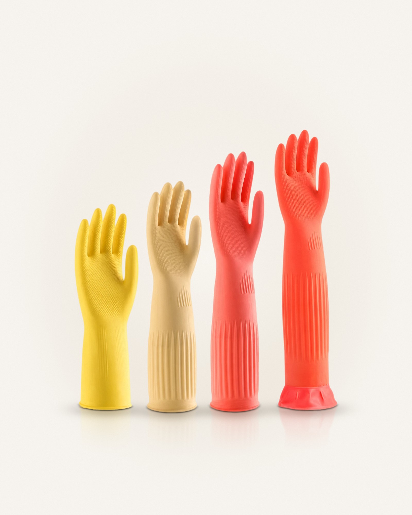32, 38, 45 and 55 cm latex protective gloves
